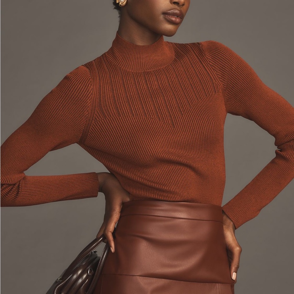 NWT Anthropologie Rust Turtleneck Sweater - Size XL